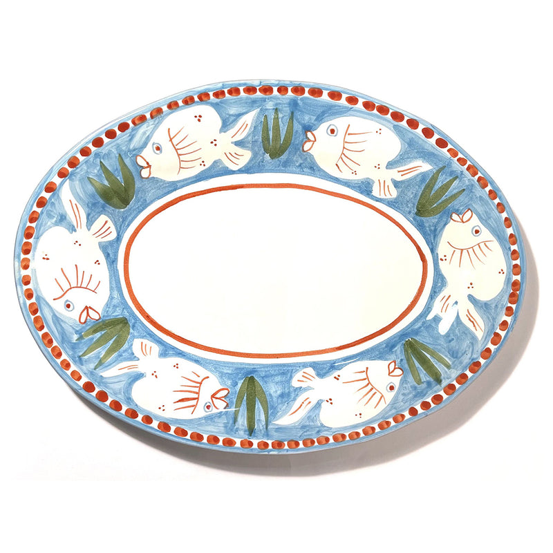 Amalfi Blue Poseidon Oval Dish - 43cm