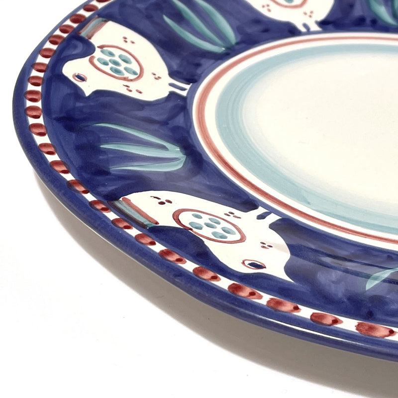 Amalfi Blue/Green Gallina Round Platter - 38cm