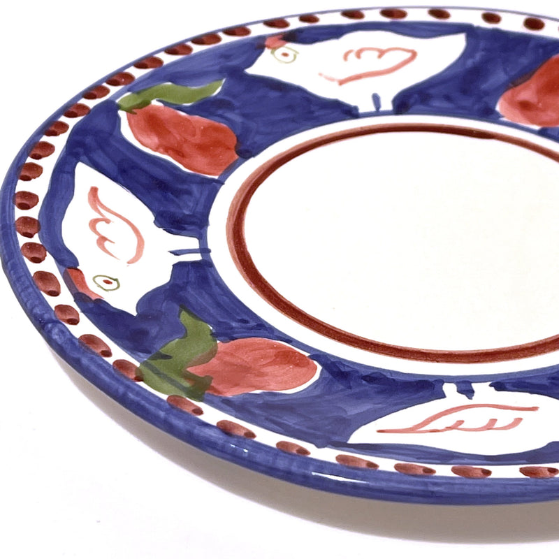 Amalfi Blue/Red Gallina Dinner Plate - 29cm