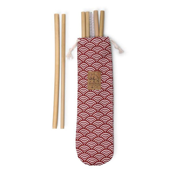 Bamboo Straws in Fabric Pouch