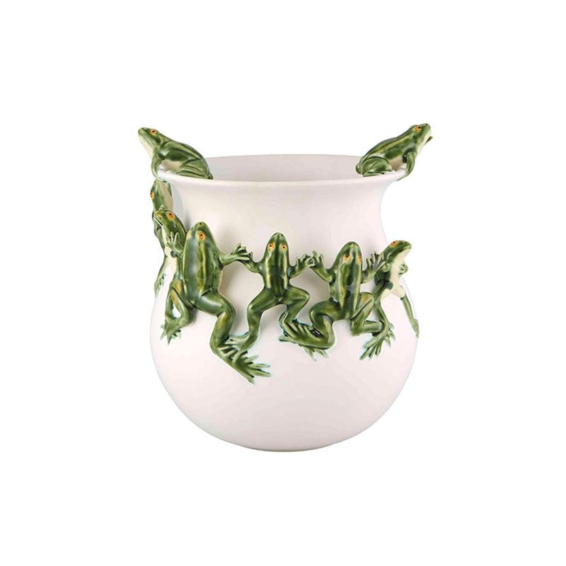 Bordallo Pinheiro Frog Dance Vase - White