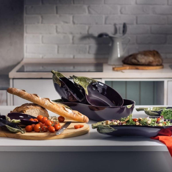 Bordallo Pinheiro Aubergine Salad Bowl - 26cm