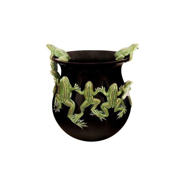 Bordallo Pinheiro Frog Dance Vase - Black