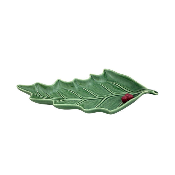 Bordallo Pinheiro Christmas Holly Leaf Dish - 27cm