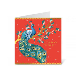 Boxed Luxury Christmas Cards (Pack of 8) - Festive Peacock