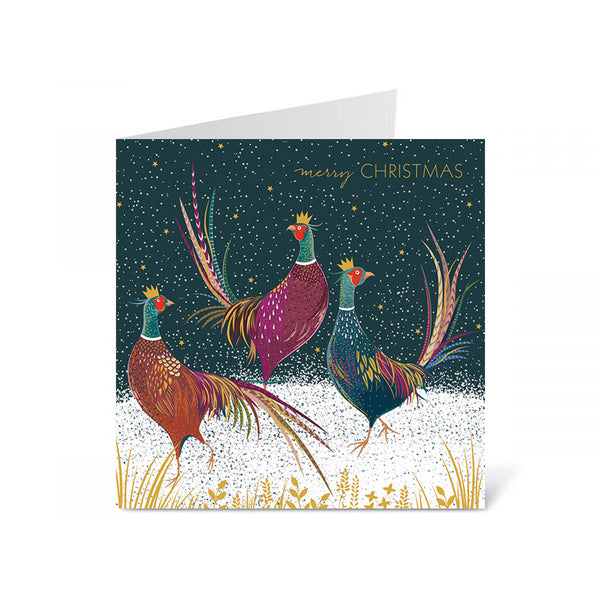 Boxed Luxury Sarah Miller Christmas Cards (Pack of 8) - Trio of Pheasants