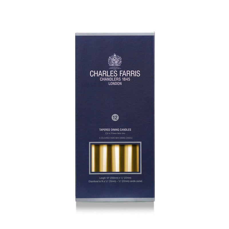 Charles Farris Pack of 12 Dinner Candles | Gold
