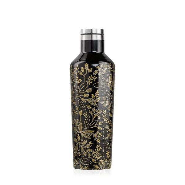 Corkcicle Flask 16oz Black Flower Divertimenti