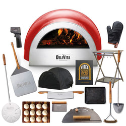 Delivita Wood-Fired Pizza/Oven - Chilli Red | Complete Collection