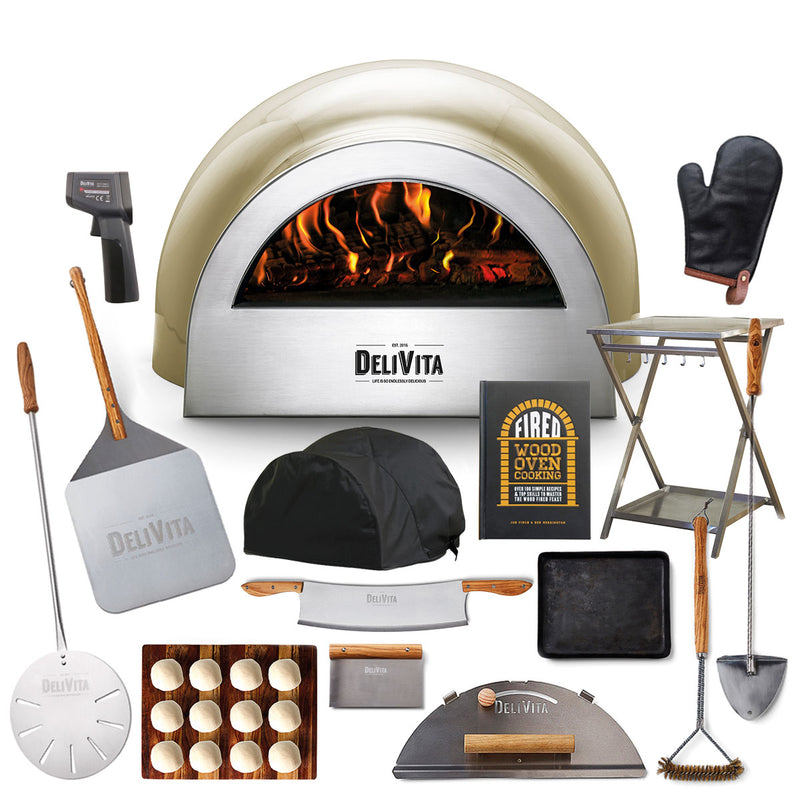 Delivita Wood-Fired Pizza/Oven - Olive Green | Complete Collection