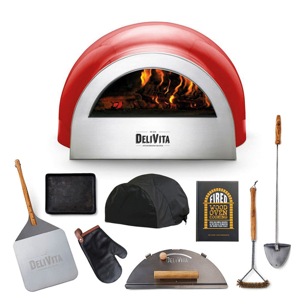 Delivita Wood-Fired Pizza/Oven - Chilli Red | Chefs Collection