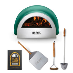 Delivita Wood-Fired Pizza/Oven - Emerald Green | Basic Bundle