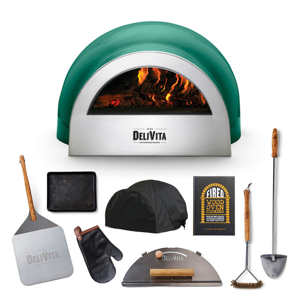 Delivita Wood-Fired Pizza/Oven - Emerald Green | Chef Collection