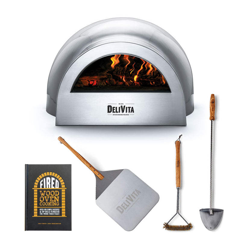 Delivita Wood-Fired Pizza/Oven - Hale Grey | Basic Bundle