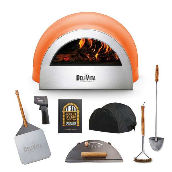 Delivita Wood-Fired Pizza/Oven - Orange Blaze | Advanced Bundle