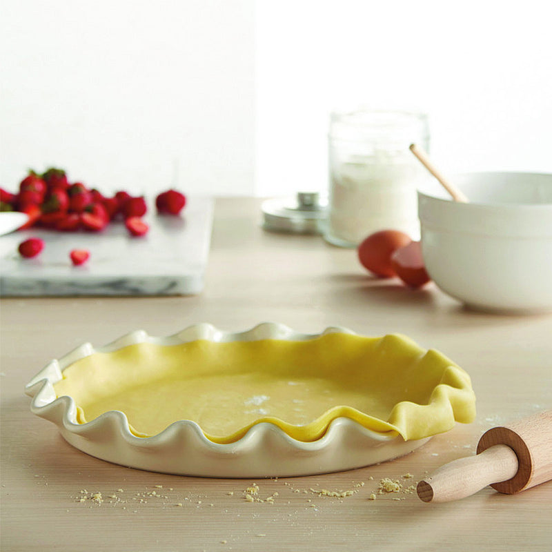 Emile Henry Ruffled Pie Dish - Cream