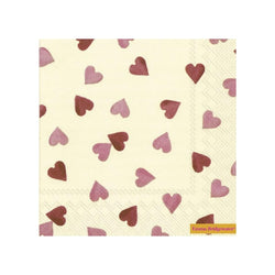 Emma Bridgewater Pack of 20 Paper Napkins - Red Hearts
