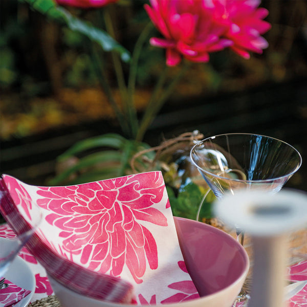 Francoise Paviot French Dinner Napkins - Pink Dahlia