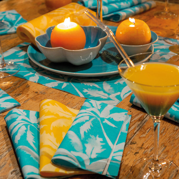 Francoise Paviot French Dinner Napkins - Turquoise Beach