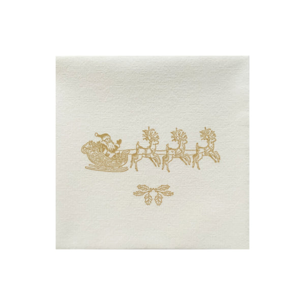 Francoise Paviot Cocktail Napkins - Gold Sleigh