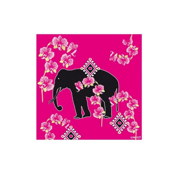 Francoise Paviot Cocktail Napkins - Pink Elephant