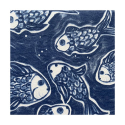 Francoise Paviot Dinner Napkins - Blue Fish