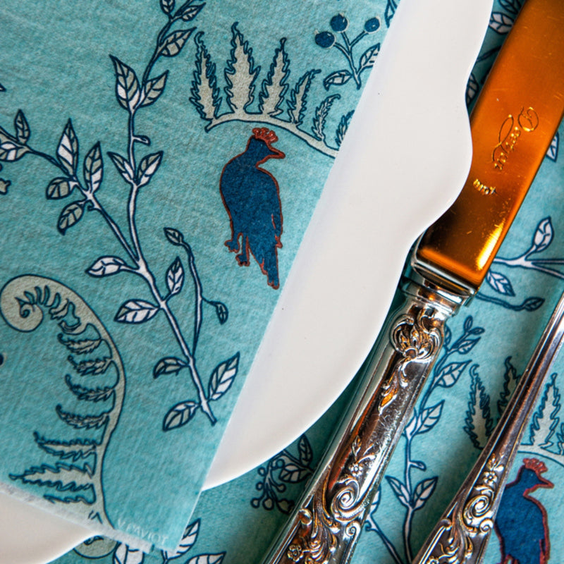 Francoise Paviot French Dinner Napkins - Garden Blue