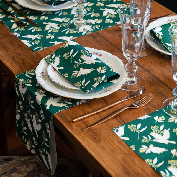 Francoise Paviot French Dinner Napkins - Green Doves