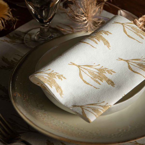 Francoise Paviot French Dinner Napkins - White Barley