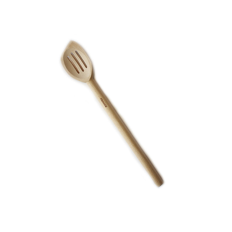 French Beechwood Slotted Pointed Spoon