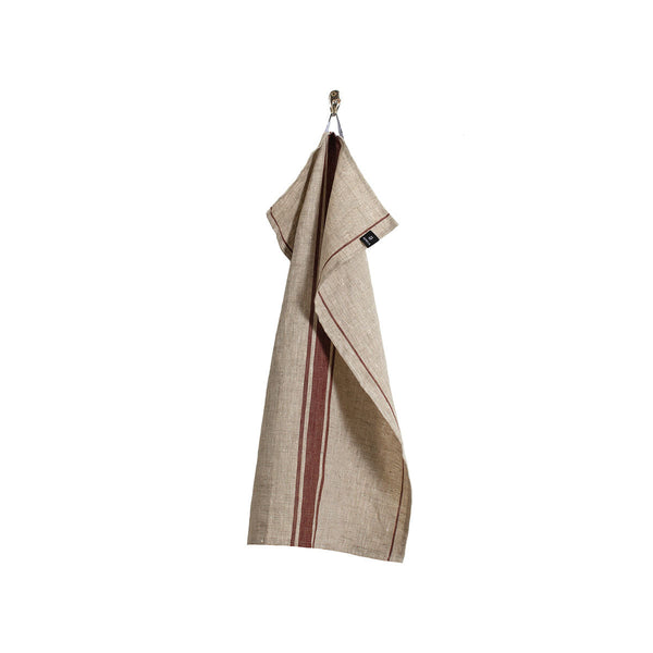 Himla Elin Stripe Tea Towel - Lingonberry