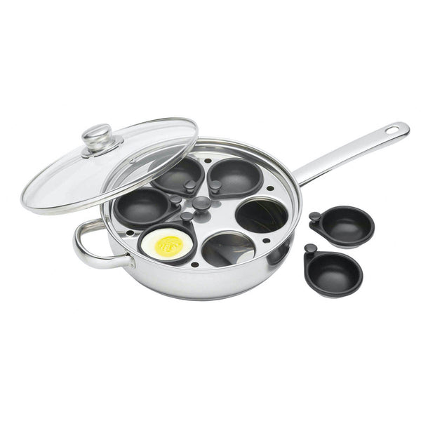 KitchenCraft Stainless Steel Six Hole Egg Poacher