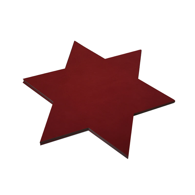 LIND DNA Leather Star Table Mat - Smooth Berry Red