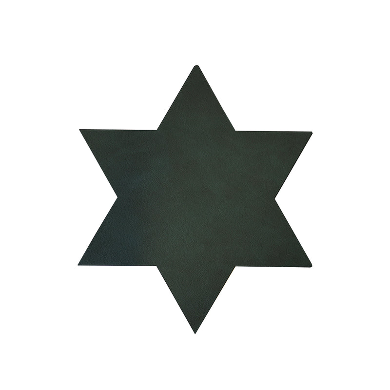 LIND DNA Leather Star Table Mat - Smooth Dark Green