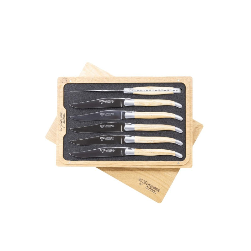 Laguiole en Aubrac Set of 6 Steak Knives - Olivewood