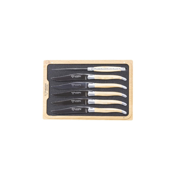 Laguiole en Aubrac Set of 6 Steak Knives - Olivewood
