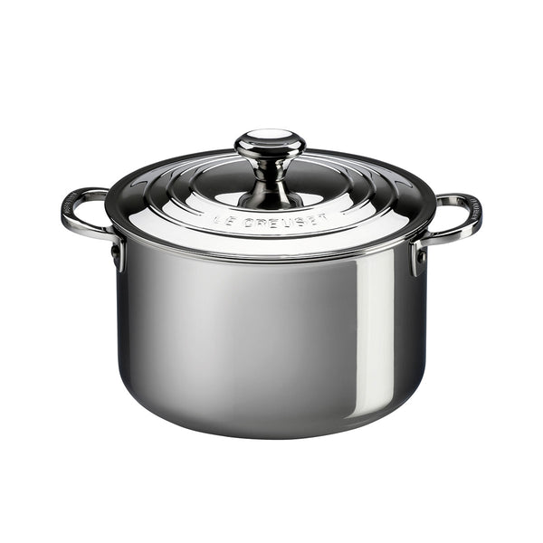 Le Creuset Signature Stainless Steel Stock Pot with Lid - 10.4L