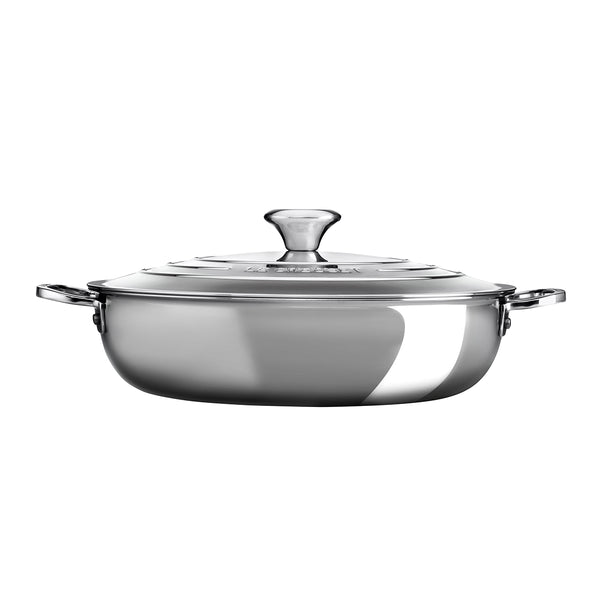 Le Creuset Signature Stainless Steel Shallow Casserole with Lid - 30cm