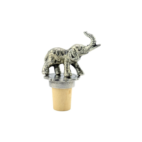 French Pewter Raised Elephant Bottle Stopper