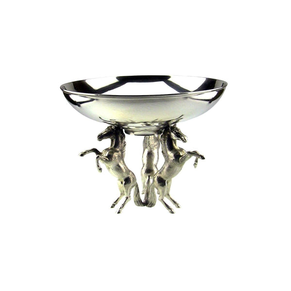 French Pewter Horse Bowl on Stand