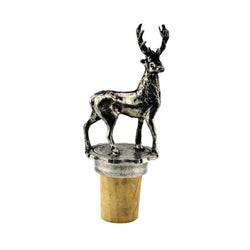 French Pewter Hunting Bottle Stopper - Stag