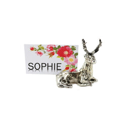 French Pewter Stag Name Card Holder