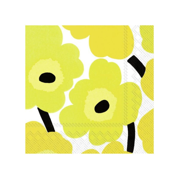 Marimekko Pack of 20 Paper Napkins - Yellow Unikko