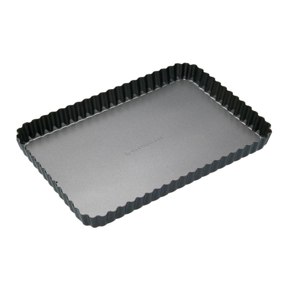 MasterClass Non-Stick Loose Base Fluted Rectangular Flan / Quiche Tin - 30cm