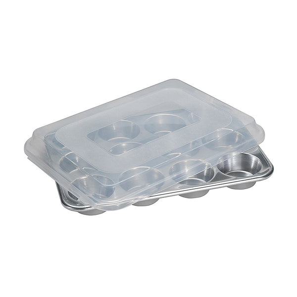 Nordic Ware Naturals 12-Cup Muffin Pan with Lid