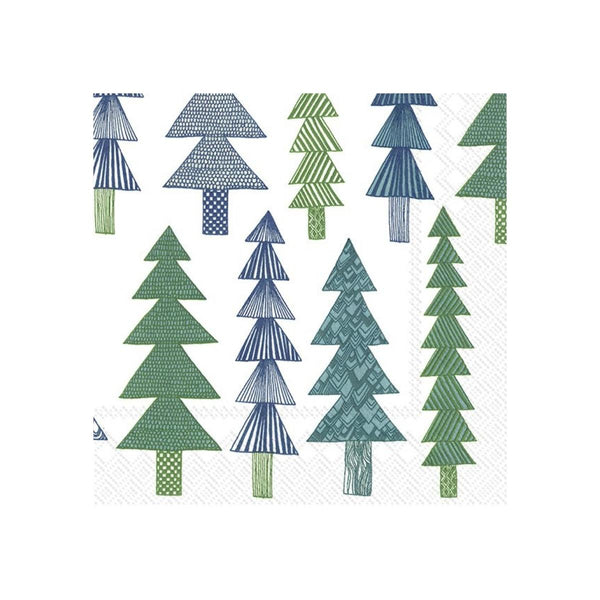 Pack of 20 Paper Napkins - Green Trees