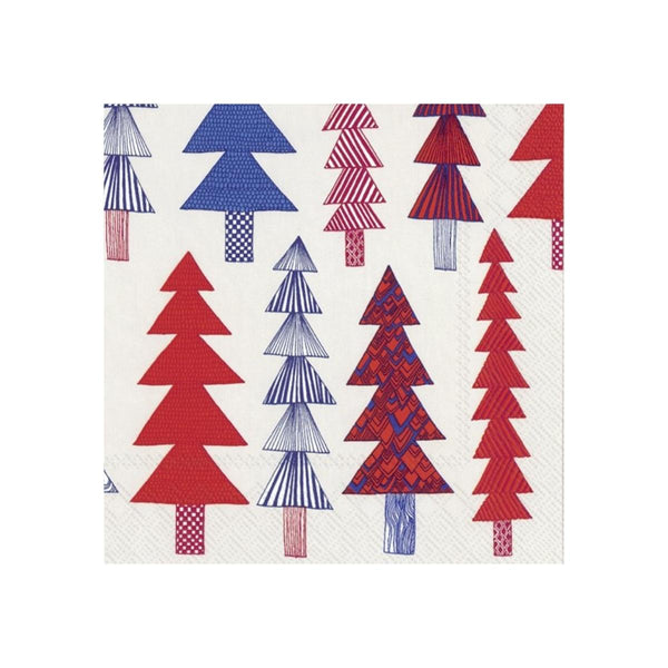 Pack of 20 Paper Napkins - Red Trees