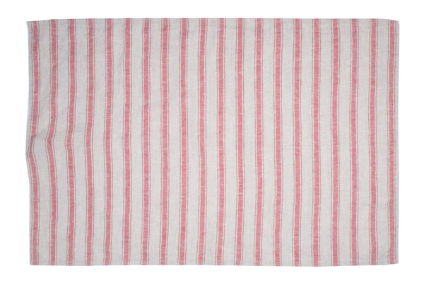 Canvas Home Linen Striped Tea Towel - Red