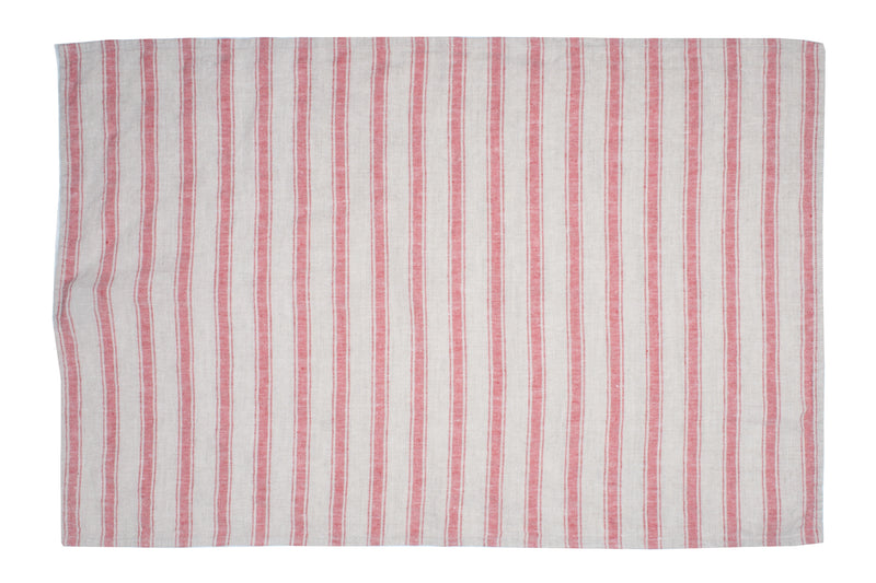Canvas Home Linen Striped Tea Towel - Red