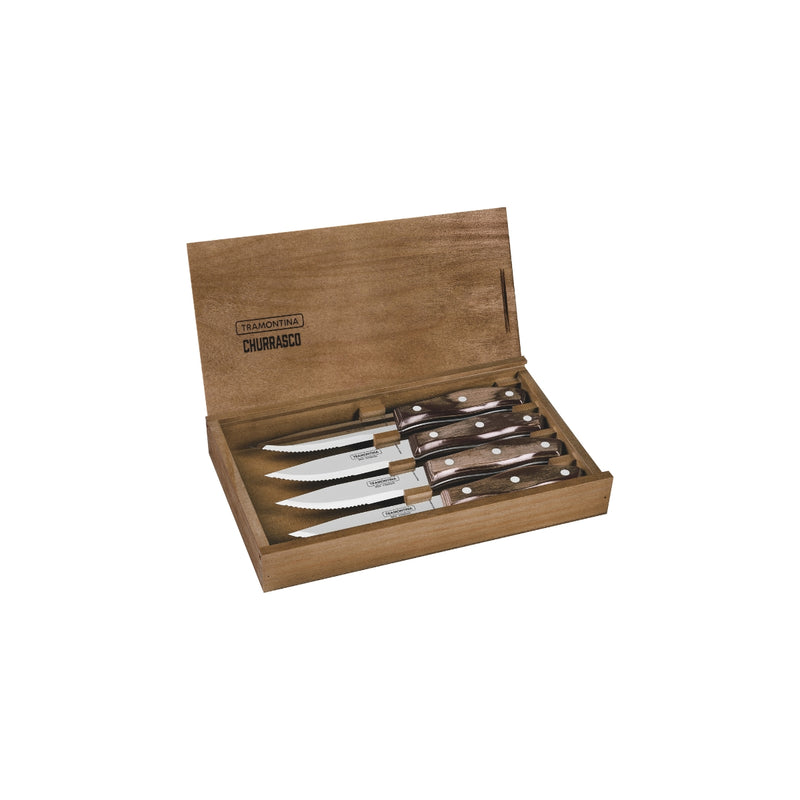 Tramontina Full Tang Steak Knife Set in Box - set of 4